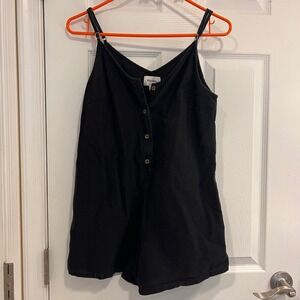 Rhythm Classics Black Button Front Strappy Romper Women's Size S